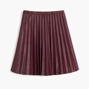 J. Crew pleated faux leather miniskirt